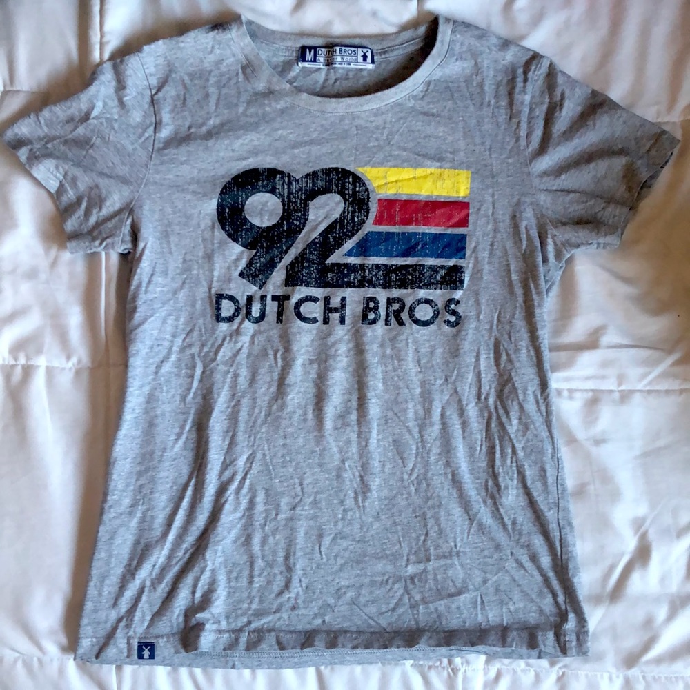 Dutch Bros Grey Graphic T-shirt Size Medium